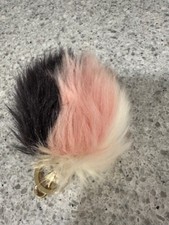 Authentic Ann Taylor pom pom bag charm keychain black pink orange white multi