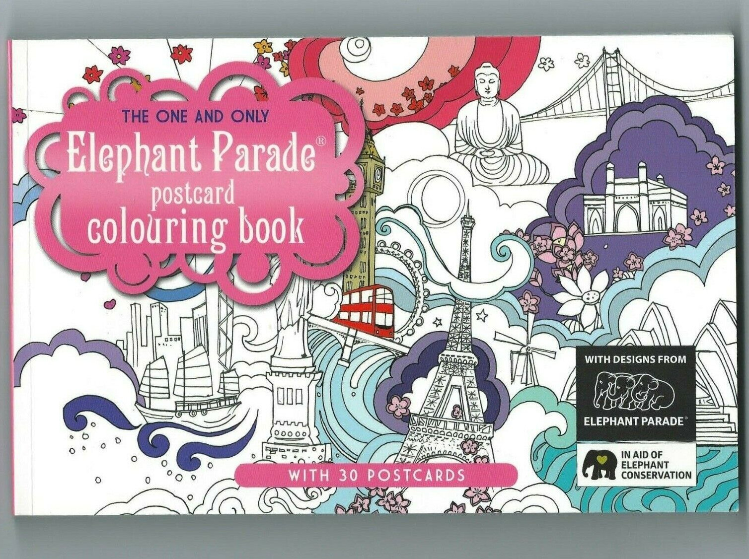 The One and Only Elephant Parade 30 Postcard Colouring Book Paperback 2016