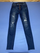 Judy Blue Skinny Fit Jeans Size 25x29 Distressed Button Fly