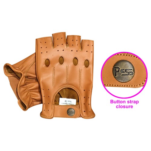 PSS Hombre Medio Dedo Cuero Conducción Ciclismo Exterior Verano Guantes Mitones 309 - Imagen 13 de 58