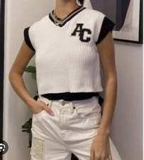 Canotta canotta Urban Outfitters bianca varsity ac maglia taglia s buone condizioni