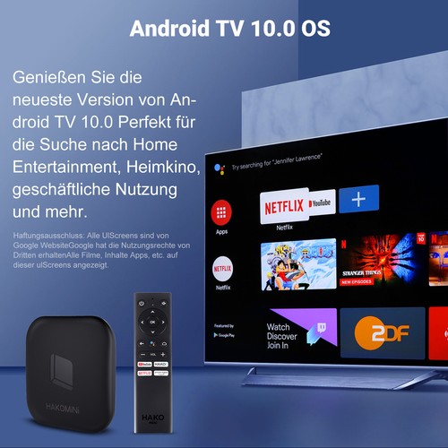 Google Certified TV BOX Android Smart WLAN6 4K HDMI Dolby digital+ Neu Quad Core - Picture 4 of 11