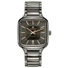 New Rado True Square Automatic High Tech Ceramic Black Dial Mens Watch R27077102