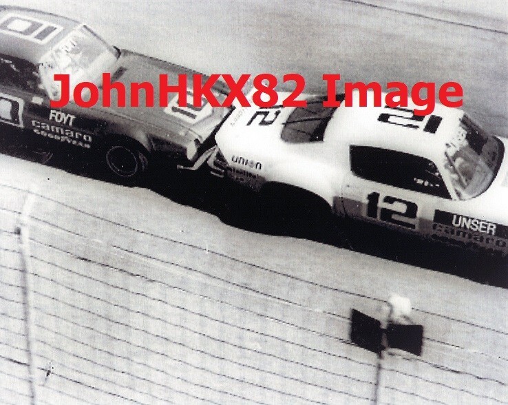 Vintage IROC Photo- Bobby Unser, AJ Foyt Friendly Draft - Indy 500 Winners