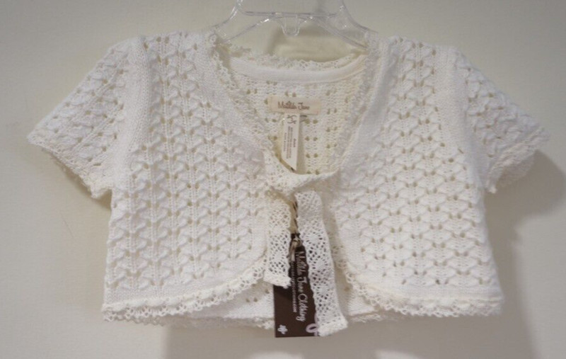 NWT Matilda Jane Enchanted Garden Marietta Crochet-Trimmed Sweater Shrug Size 4