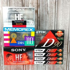 Lot Of 7 90 Minute Cassette Tapes Audio Tapes New Sealed TDK SONY MEMOREX 110