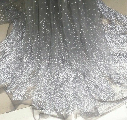 Mesh Tulle Fabric Sparkles Polka Dot Voile Sheer Bridal Wedding Dress Skirt Chic - Picture 18 of 18