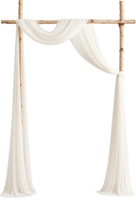 Hochzeit Bogen Drapierung Stoff 20 Fuß Elfenbein Chiffon Stoff Vorhänge Laube Zeremonie