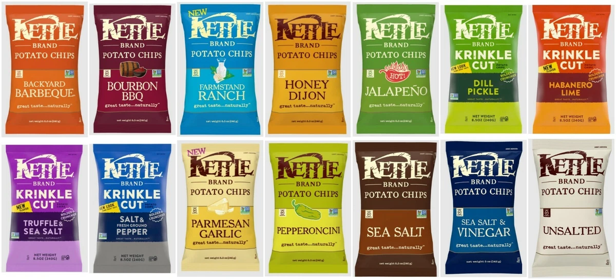 Pick 2 Kettle Brand Full Size Chips Bags