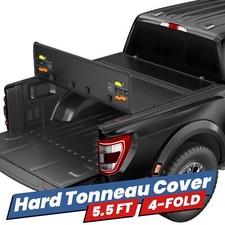 5.5ft 66 4-fold Hard Tonneau Cover For 2015-2026 Ford F-150 Truck Bed W Lamp