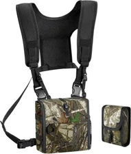 TIDEWE Bino Harness with Rangefinder Pouch & Rain Cover, for hunting (camo G2)