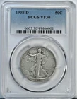1938 D Walking Liberty VF30 PCGS Graded Half Dollar Denver Coin 6605