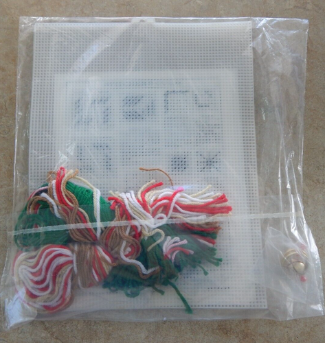"Nuevo Herrschners Plástico Lona Artesanía Navidad Kit "RENOS BANDERA DE BIENVENIDA" - Imagen 3 de 3