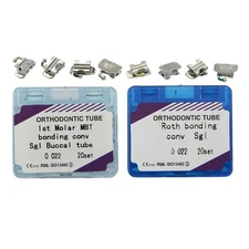 80pcs Dental Orthodontic Bondable Buccal Tube Convertible 1st Molar MBT Roth 022