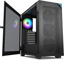 AL800 Full Tower PC Computer Case - Door Opening Design Tempered Glass, E-ATX/AT