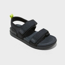 Kids' Unisex Black Sport Sandals Hook Loop Straps Open Toe Summer Comfort New