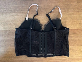 Victoria's Secret Black Lace Pink MEDIUM DD Dream Angels Lightly Lined Bra Top