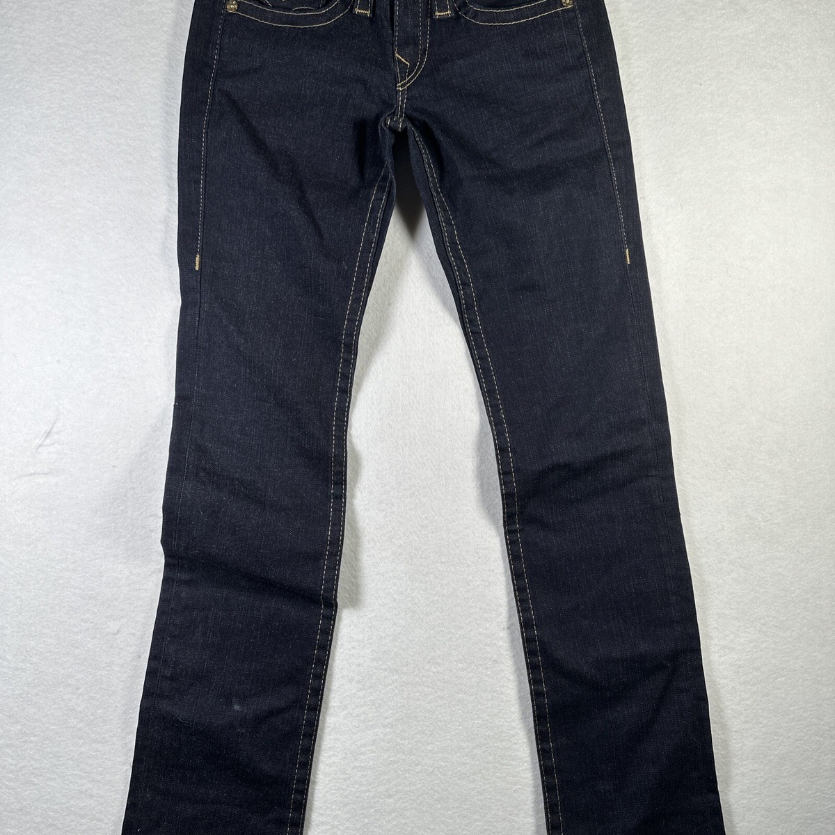True Religion Straight Jeans Womens Size Regular 27 Blue Denim 100 