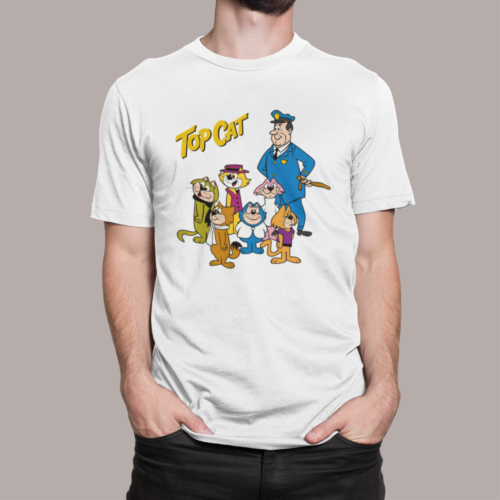 TOP CAT INSPIRED T SHIRT 70S 80S RETRO COOL ADULT KIDS - Picture 1 of 3