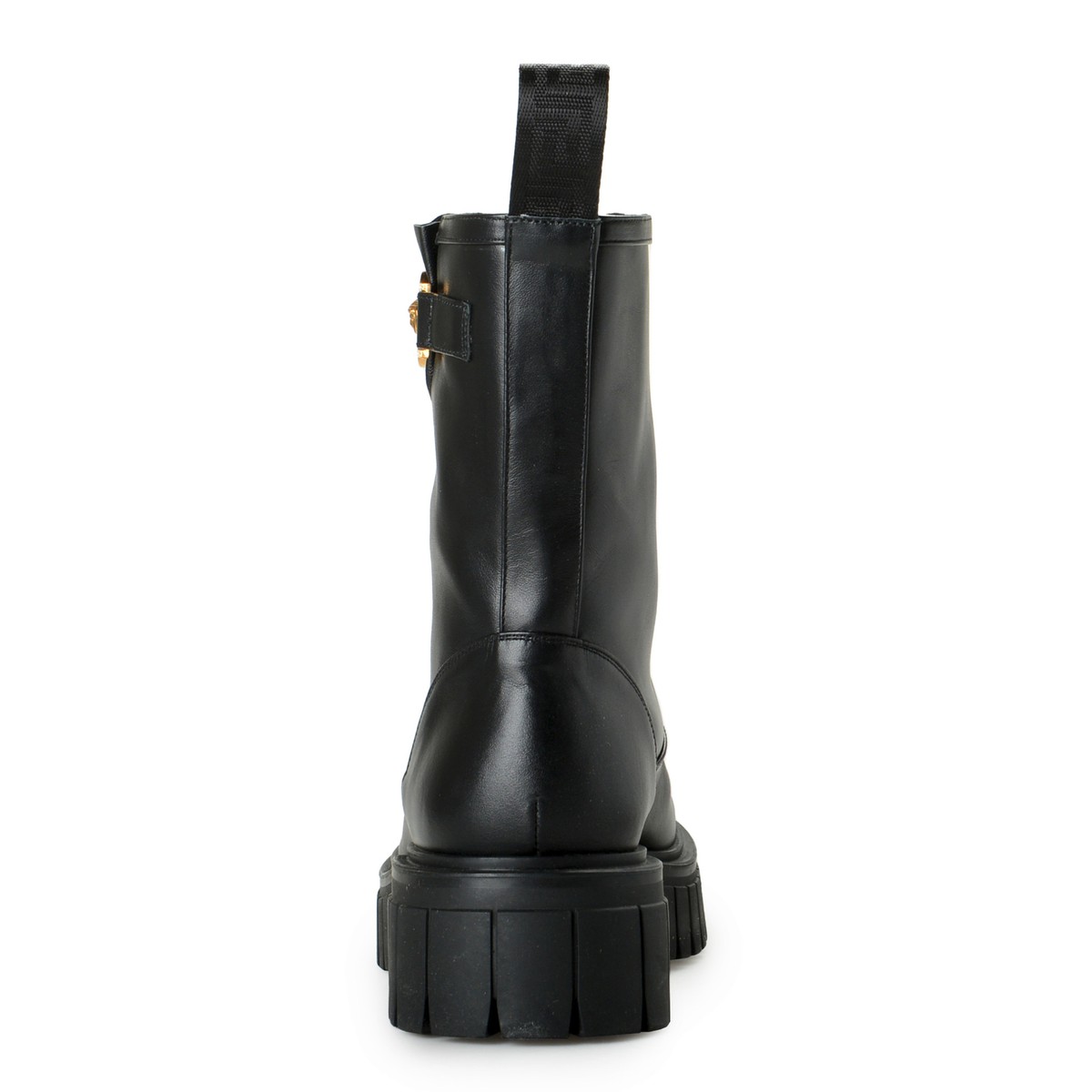 ミドルブーツ VERSACE Women Boots 74VA3S51 ZS369 899 Black Versace Women's Black Leather Gold Medusa Boots Shoes | eBay