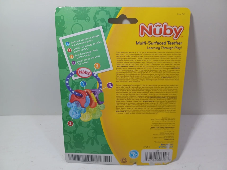 Baby Gently Nuby Ice Gel Teether Keys Interactive Toy Soothe Infants Gums  - Image 4 of 4