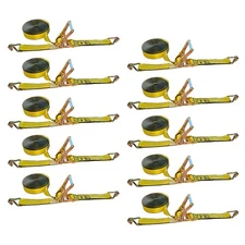 10 Pack Heavy Duty 2" x 30' Ratchet Tie Down Strap w/J Wire Hook WLL 3333 LBS