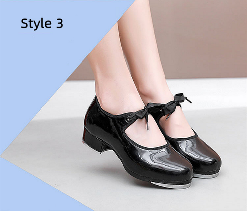 Men Women Lace Up Jazz Tap Dance Shoes Comfortable Patent Leather Dance Shoes - Picture 13 of 24