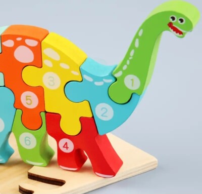Puzzle Wooden Jigsaw 10 Piece Choice of Character Kids Age 3-5 Buy 1 or Set NEW