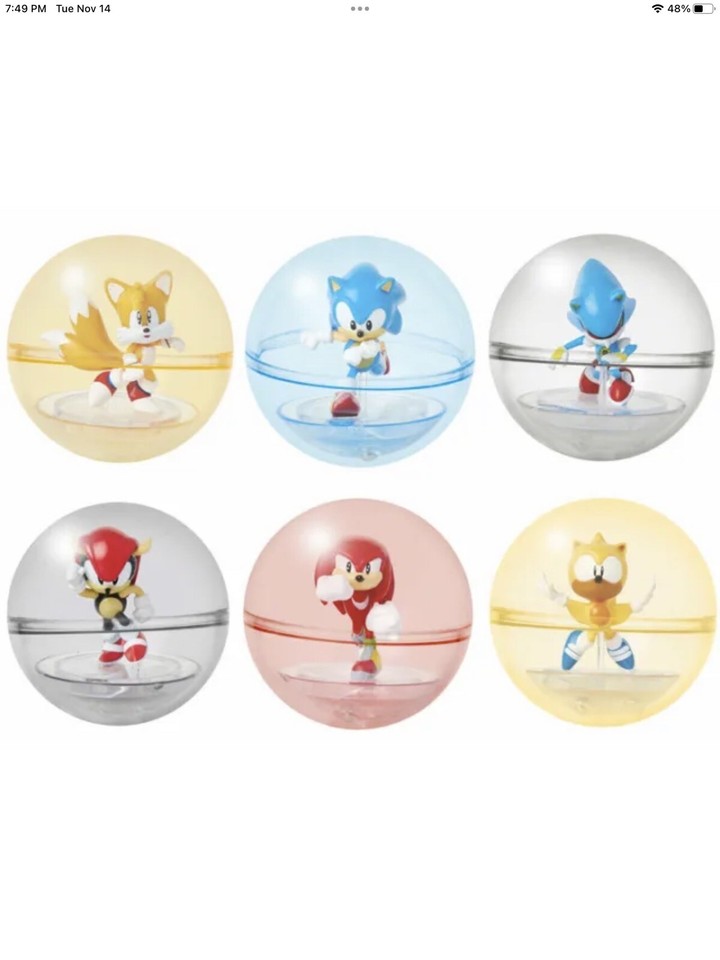 Jakks Sonic Hedgehog Booster Ball Metal Sonic Tails Ray Knuckles Mighty ...