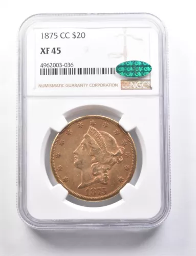 1875-CC $20 Liberty Head Gold Double Eagle XF45 NGC CAC *7733