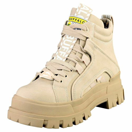 Buffalo Aspha Nc Mid Vegan Mujeres Beige Sintetico Botas Plataforma | eBay