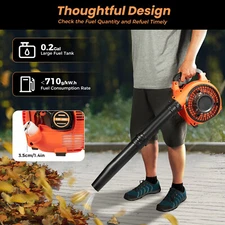 Gas Handheld Powered Leaf Blower Grass Lawn Blower Snow Blower 25.4CC 2Stroke