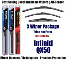 3-Pack Wipers Front & Rear NeoForm - fit 2014-2017 Infiniti QX50 - 16240/170/14B