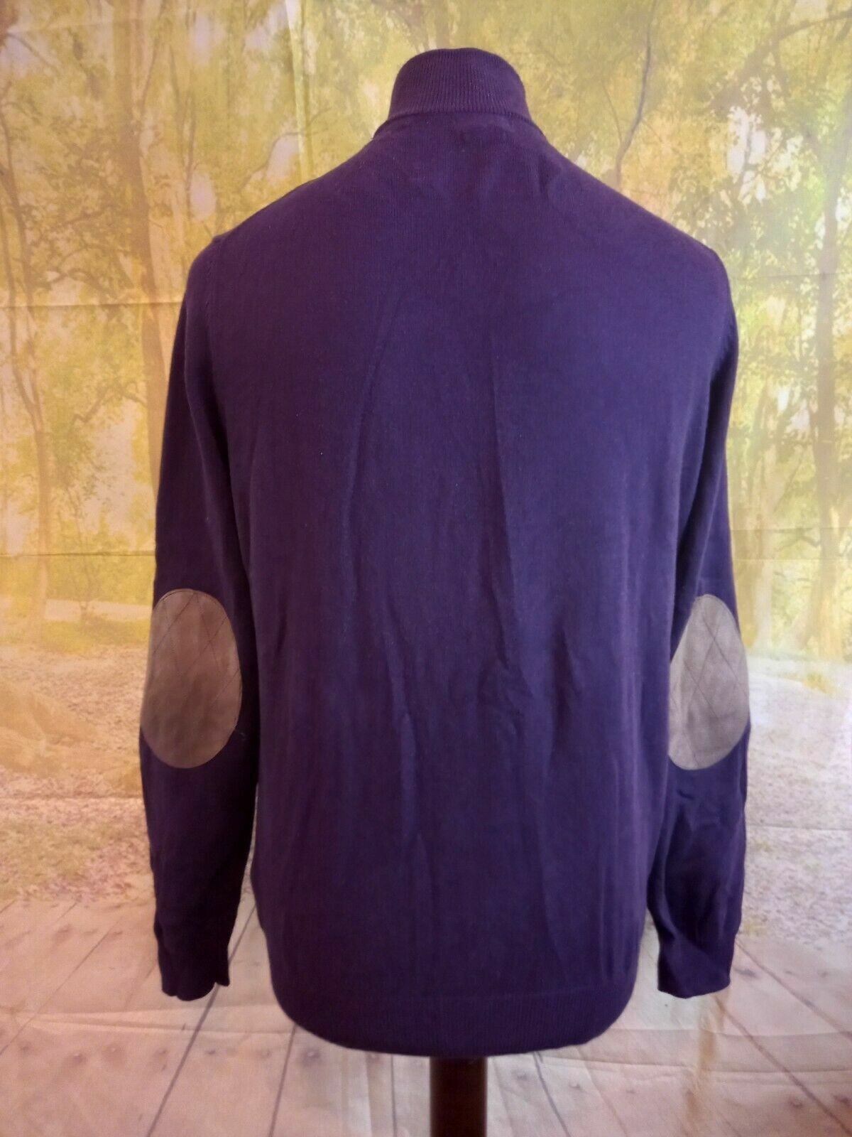 Massimo Dutti purple 95% cotton 5% cashmere Jumper. UK men's size Medium Large thumbnail 4