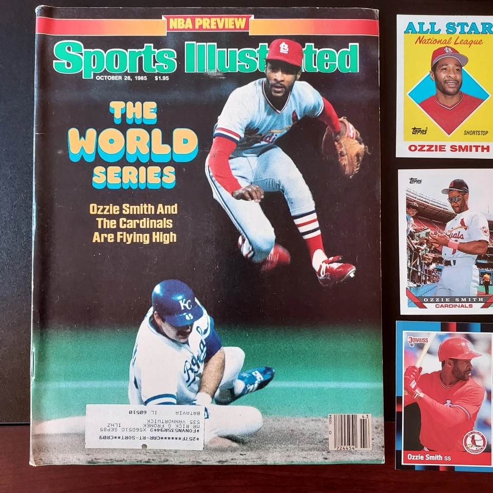 Ozzie Smith Cardenales de San Luis Lote de 11 cuentas 1985-1997 Serie Mundial SI, 10 cartas Foto 2 de 4