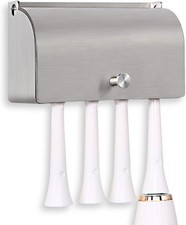6-Slot Stainless Steel Toothbrush Holder Wall Mounted Silver