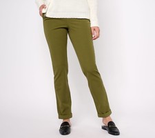 Anybody Women's Pants Sz M Pull-On All-Stretch Twill Pant Pockets Green A619750