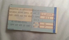 Huey Lewis And The News April 25 1987 Saturday Centrum In WORCESTER Ticket Stub