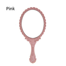 Portable Vintage Handheld Makeup Mirror Hand Hold Oval Cosmetic Mirrors European