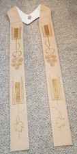 PRIEST CLERGY VESTMENT STOLE OVERLAY W/GOLD DETAIL MAISON BOUVRIER