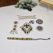 Native American Beadwork Lot Of 7 Pieces