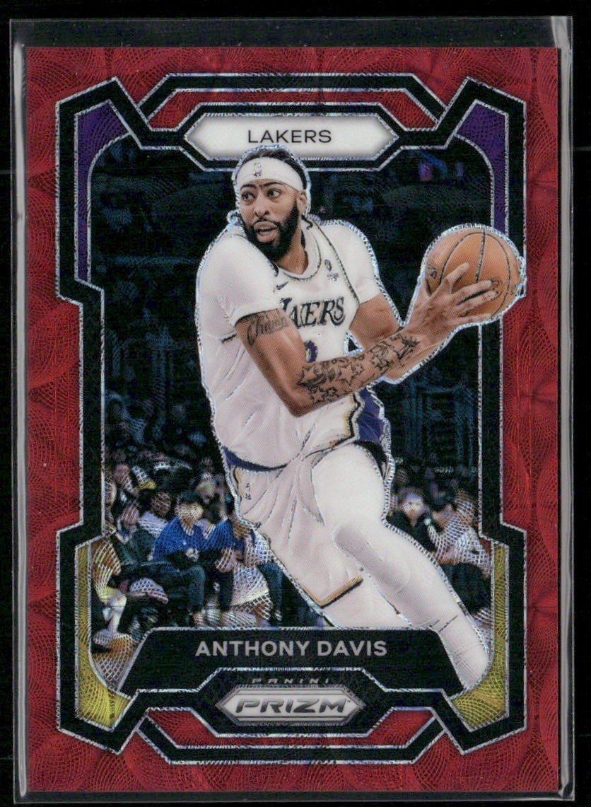 2023-24 Panini Prizm #94 Anthony Davis Prizm Choice Red #/88 Lakers