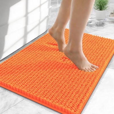 OLANLY Thick Small Bathroom Rugs 24x16, Extra Soft 24'' X 16'', Orange
