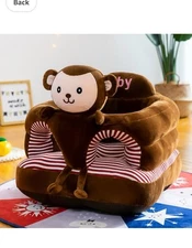 Baby Seat for 3-24 Month, Infant Back Support Floor Chair, Plush Cartoon Anim...