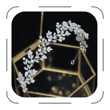 Fashion Bridal Headpieces for Wedding Bride Hair Accessories Cubic E-Silver