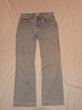 Vintage Calvin Klein Light Wash Distressed Size 6 Straight Jean Y2K Streetwear