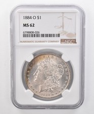 MS62 1884-O Morgan Silver Dollar NGC Beautifully Toned *0791