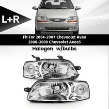 Halogen Headlight For 2004-2007 Chevy Aveo 2006-2008 Aveo5 Left Right With Bulb