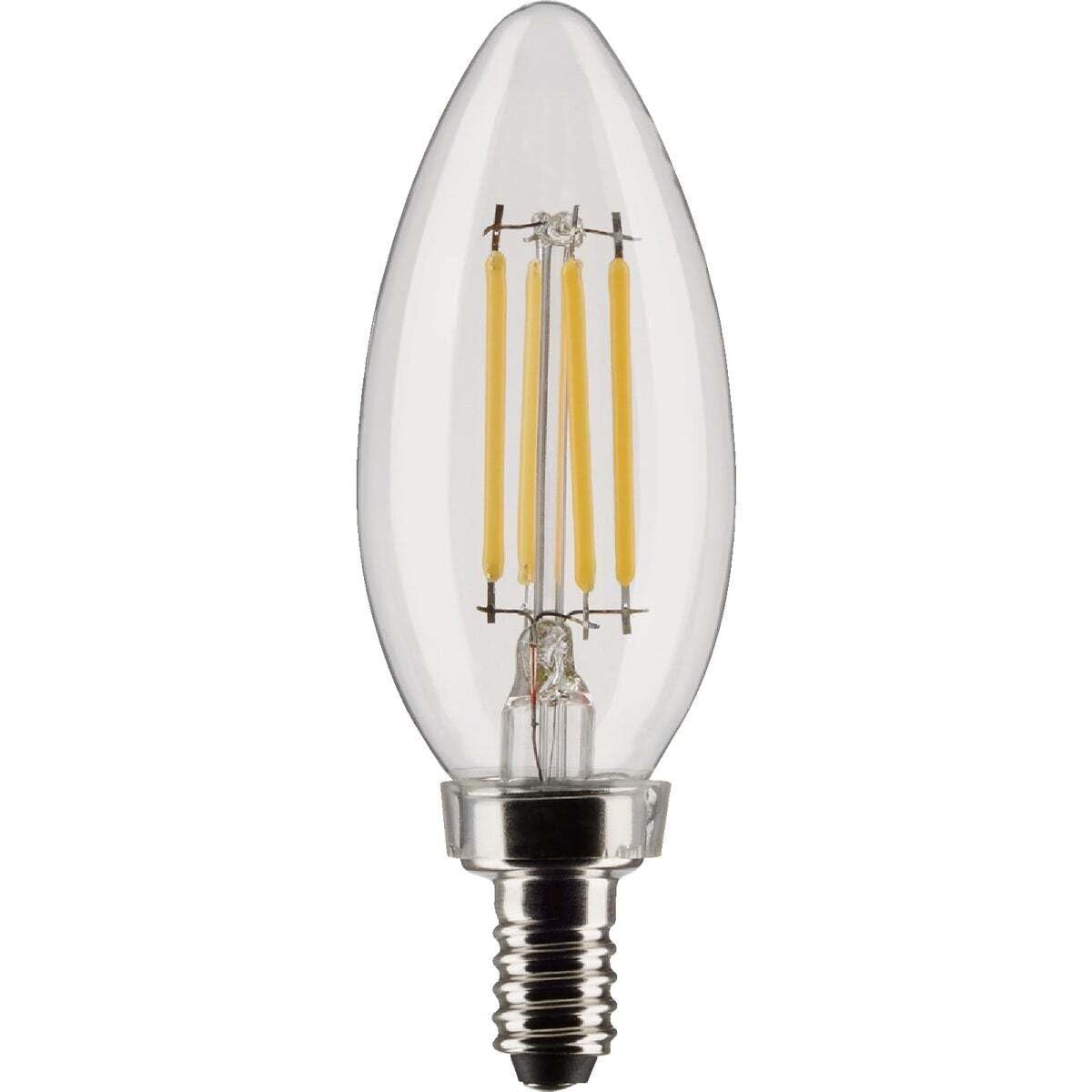 Satco S21819 4 Watt B11 LED Bulb, Clear, Candelabra Base, 4 Watts, Clear 