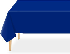 Royal Blue Plastic Table Cloth Disposable 2 Pack, 54 x 108 Inch Tablecloths for